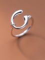 thumb 925 Sterling Silver Hollow Geometry  Minimalist Band Ring 0