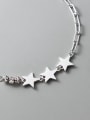 thumb 925 Sterling Silver Pentagram Minimalist Asymmetrical  Chain Bracelet 3