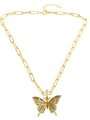 thumb Brass Cubic Zirconia Butterfly Ethnic Necklace 2