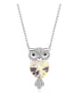 thumb 925 Sterling Silver Austrian Crystal Owl Classic Necklace 4