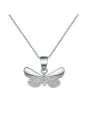 thumb 925 Sterling Silver Cubic Zirconia Butterfly Minimalist Necklace 0