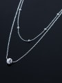 thumb 925 Sterling Silver Bead Round Minimalist Multi Strand Necklace 3