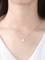 thumb 925 Sterling Silver Simple glossy round pendant Necklace 1