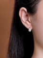 thumb 925 Sterling Silver Jade Crown Cute Stud Earring 1