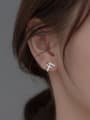 thumb 925 Sterling Silver Cubic Zirconia Geometric Knot Minimalist Stud Earring 1