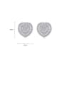 thumb Brass Cubic Zirconia Heart Luxury Stud Earring 2
