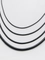 thumb 925 Sterling Silver Leather Round Minimalist Necklace 2