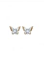 thumb 925 Sterling Silver Enamel Butterfly Cute Stud Earring 0