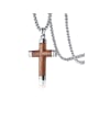 thumb Titanium Wood Cross Minimalist Regligious Necklace 0