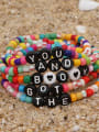 thumb Stainless steel MGB Bead Multi Color Letter Bohemia Stretch Bracelet 2