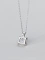 thumb 925 Sterling Silver With Platinum Plated Fashion Square Necklaces 2