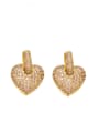 thumb Brass Cubic Zirconia Heart Cute Huggie Earring 3