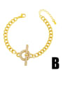 thumb Brass Cubic Zirconia Geometric Hip Hop Link Bracelet 2