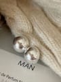 thumb 925 Sterling Silver Semicircular  Round Ball Vintage Stud Earring 3