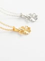 thumb 925 Sterling Silver Smooth Flower Minimalist Pendant Necklace 0