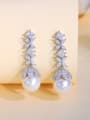 thumb Brass Cubic Zirconia Flower Luxury Cluster Earring 2