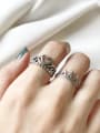 thumb 925 Sterling Silver Heart Vintage  Free Size Midi Ring 1