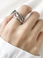 thumb 925 Sterling Silver Irregular Vintage  Wide Twist Free Size Band Ring 0
