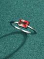 thumb 925 Sterling Silver Tourmaline Rectangle Classic Band Ring 0