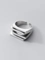 thumb 925 Sterling Silver Geometric Minimalist Stackable Ring 3