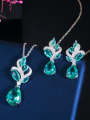 thumb Copper Cubic Zirconia Dainty Water Drop  Earring and Necklace Set 0