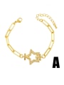 thumb Brass Cubic Zirconia Star Artisan Hollow Chain Bracelet 0