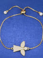 thumb Brass Cubic Zirconia Angel Minimalist Link Bracelet 2