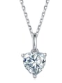 thumb 925 Sterling Silver Cubic Zirconia Heart Minimalist Necklace 0