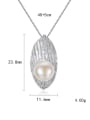 thumb 925 Sterling Silver Freshwater Pearl Leaf pendant Necklace 4