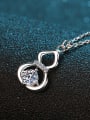 thumb Sterling Silver Moissanite Geometric gourd  Dainty Necklace 2