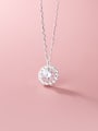 thumb 925 Sterling Silver Cubic Zirconia  Round Minimalist Necklace 0