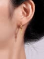 thumb Brass Cubic Zirconia Key Minimalist Huggie Earring 1
