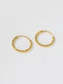 thumb 925 Sterling Silver Round Minimalist Hoop Earring 0