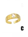 thumb Brass Freshwater Pearl Geometric Vintage Band Ring 3