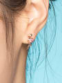 thumb 925 Sterling Silver Cubic Zirconia Swan Cute Stud Earring 1