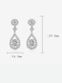 thumb Brass Cubic Zirconia Multi Color Square Dainty Drop Earring 3