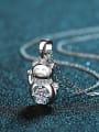 thumb Sterling Silver Moissanite Cat Dainty Necklace 2