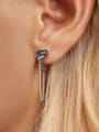 thumb 925 Sterling Silver Cubic Zirconia Heart Tassel Dainty Drop Earring 1