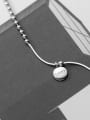 thumb 925 Sterling Silver Round Minimalist Initials Necklace 2