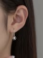 thumb 925 Sterling Silver Flower Minimalist Hook Earring 1