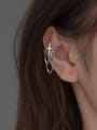 thumb 925 Sterling Silver Cubic Zirconia Cross Hip Hop Single Earring(Single-Only One) 1