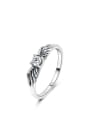 thumb 925 Sterling Silver Cubic Zirconia Wing Vintage Band Ring 1