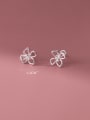 thumb 925 Sterling Silver Hollow Flower Minimalist Stud Earring 2