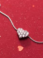 thumb 925 Sterling Silver Cubic Zirconia white Heart Necklace 2