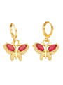 thumb Brass Cubic Zirconia Butterfly Trend Huggie Earring 3