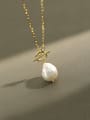 thumb 925 Sterling Silver Freshwater Pearl Irregular Vintage Necklace 0