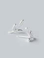 thumb 925 sterling silver smooth leaf minimalist stud earring 1