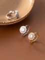 thumb 925 Sterling Silver Cubic Zirconia Round Minimalist Cluster Earring 3