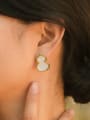 thumb Brass Shell Irregular Gourd Minimalist Stud Earring 1