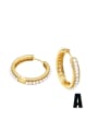 thumb Brass Imitation Pearl Geometric Vintage Hoop Earring 3